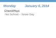 Monday January 6, 2014 Chem/Phys No School – Snow Day