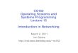 CS162 Operating Systems and Systems Programming Lecture 12 Introduction in Networking March 2, 2011 Ion Stoica cs162