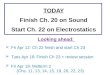 TODAY Finish Ch. 20 on Sound Start Ch. 22 on Electrostatics Looking ahead:  Fri Apr 12: Ch 22 finish and start Ch 23  Tues Apr 16: Finish Ch 23 + review