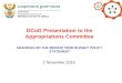 DCoG Presentation to the Appropriations Committee HEARINGS ON THE MEDIUM TERM BUDGET POLICY STATEMENT 2 November 2010