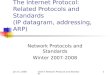Jan 15, 2008CS573: Network Protocols and Standards1 The Internet Protocol: Related Protocols and Standards (IP datagram, addressing, ARP) Network Protocols