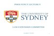 1 INSOLVENCY LECTURE 9 LAW EXTENSION COMMITTEE Last updated : 7 July 2011