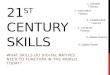 21 ST CENTURY SKILLS WHAT SKILLS DO DIGITAL NATIVES NEED TO FUNCTION IN THE WORLD TODAY? 1. Solution Fluency 2. Information Fluency 3. Collaboration Fluency