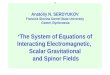 The System of Equations of Interacting Electromagnetic, Scalar Gravitational and Spinor Fields Anatoliy N. SERDYUKOV Francisk Skorina Gomel State University