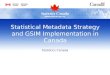 Statistical Metadata Strategy and GSIM Implementation in Canada Statistics Canada