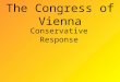 The Congress of Vienna Conservative Response. Problem: What to do with lands previously controlled by Napoleon?