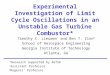 Experimental Investigation of Limit Cycle Oscillations in an Unstable Gas Turbine Combustor* Timothy C. Lieuwen ^ and Ben T. Zinn # School of Aerospace