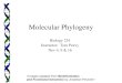 Molecular Phylogeny Biology 224 Instructor: Tom Peavy Nov 4, 9 & 16