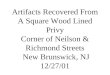 Artifacts Recovered From A Square Wood Lined Privy Corner of Neilson & Richmond Streets New Brunswick, NJ 12/27/01