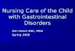 Nursing Care of the Child with Gastrointestinal Disorders Ann Hearn RNC, MSN Spring 2009