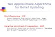 Two Approximate Algorithms for Belief Updating Mini-Clustering - MC Robert Mateescu, Rina Dechter, Kalev Kask. "Tree Approximation for Belief Updating",
