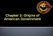 Chapter 2: Origins of American Government. Objectives p. 012 Students Will Be Able To: a.explain the significance and impact of the English on the government