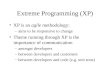 Extreme Programming (XP) XP is an agile methodology: –aims to be responsive to change Theme running through XP is the importance of communication –amongst