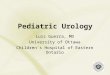 1 Pediatric Urology Luis Guerra, MD University of Ottawa Children’s Hospital of Eastern Ontario