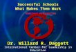 International Center for Leadership in Education Dr. Willard R. Daggett Successful Schools What Makes Them Work Archived Information