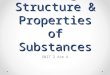 Bonding, Structure & Properties of Substances UNIT 2 Aim A