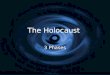 The Holocaust 3 Phases. 1st Phase: Identification G 1933-1939 G Identification of victims G Nuremberg Laws G 1933-1939 G Identification of victims G Nuremberg