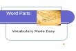 Word Parts Vocabulary Made Easy THERMO Meaning: Heat or temperature Examples – Thermostat Thermal Thermometer