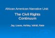 African American Narrative Unit: The Civil Rights Continuum Jay, Laura, Ashley, Vahid, Nate