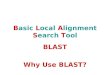 Basic Local Alignment Search Tool BLAST Why Use BLAST?