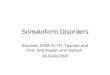 Somatoform Disorders Sources, DSM-IV-TR, Tasman and First, and Kaplan and Sadock. As 8July2008