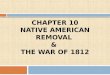 CHAPTER 10 NATIVE AMERICAN REMOVAL & THE WAR OF 1812 1