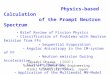 Physics-based Calculation of the Prompt Neutron Spectrum ・ Brief Review of Fission Physics ・ Classification of Problems with Neutron Emission from FFs
