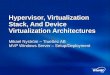 Hypervisor, Virtualization Stack, And Device Virtualization Architectures Mikael Nyström – TrueSec AB MVP Windows Server – Setup/Deployment