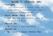 Week 7 (March 10) TonightTonight – Air Pressure & Winds (Chp 6) –Atmospheric Circulation (Chp 7) –Classwork/Homework #7 Next Week (Mar 17)Next Week (Mar