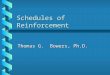 Schedules of Reinforcement Thomas G. Bowers, Ph.D