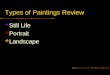 Types of Paintings Review  Still Life  Portrait  Landscape