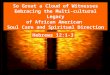 So Great a Cloud of Witnesses Embracing the Multi-cultural Legacy of African American Soul Care and Spiritual Direction Hebrews 12:1-3