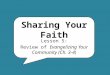 Sharing Your Faith Lesson 5: Review of Evangelizing Your Community (Ch. 3-4)
