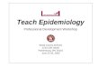 2 Teach Epidemiology Enduring Epidemiological Understandings