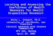 1 Locating and Assessing the Usefulness of Health Measures for Health Disparities Research Anita L. Stewart, Ph.D. University of California, San Francisco
