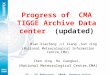 Progress of CMA TIGGE Archive Data center (updated) Bian Xiaofeng,Li Xiang,Sun Jing (National Meteorological Information Centre,CMA) Chen Jing Hu Jiangkai,
