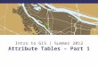 Intro to GIS | Summer 2012 Attribute Tables – Part 1