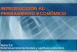 INTRODUCCIÓN AL PENSAMIENTO ECONÓMICO Tema 7-2 Relaciones internacionales y apertura económica