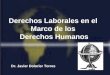 1 Derechos Laborales en el Marco de los Derechos Humanos Dr. Javier Dolorier Torres