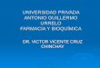 UNIVERSIDAD PRIVADA ANTONIO GUILLERMO URRELO FARMACIA Y BIOQUÍMICA DR. VICTOR VICENTE CRUZ CHINCHAY