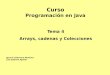 Ignacio Zahonero Martínez Luis Joyanes Aguilar Curso Programación en Java Tema 4 Arrays, cadenas y Colecciones