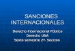 SANCIONES INTERNACIONALES Derecho Internacional Público Derecho UNA Sexto semestre 2ª. Seccion