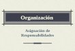 Organización Asignación de Responsabilidades Organización Éxito: Compromiso de la Alta Dirección y Asignación de recursos Creación de organización y