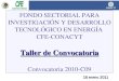 18 enero 2011 FONDO SECTORIAL PARA INVESTIGACIÓN Y DESARROLLO TECNOLÓGICO EN ENERGÍA CFE-CONACYT Taller de Convocatoria Convocatoria 2010-C09