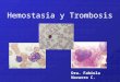Hemostasia y Trombosis Dra. Fabiola Navarro C.. HEMOSTASIA "Todos aquellos mecanismos que tienden a evitar la pérdida de sangre por extravasación implicando