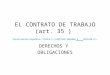 EL CONTRATO DE TRABAJO (art. 35 ) Constitución Española, TÍTULO I. CAPITULO SEGUNDO. SECCIÓN 2ª. Constitución Española, TÍTULO I. CAPITULO SEGUNDO. SECCIÓN