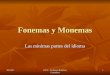 Fonemas y Monemas Las mínimas partes del idioma 5/7/2015OVA - Academia Británica Cuscatleca 1