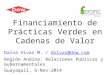 Financiamiento de Prácticas Verdes en Cadenas de Valor Dalva Vivas M. / dvivas@dow.comdvivas@dow.com Región Andina: Relaciones Publicas y Gubernamentales