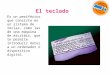 El teclado Es un periférico que consiste en un sistema de teclas, como las de una máquina de escribir, que te permite introducir datos a un ordenador o