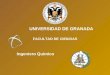 UNIVERSIDAD DE GRANADA FACULTAD DE CIENCIAS Ingeniero Químico